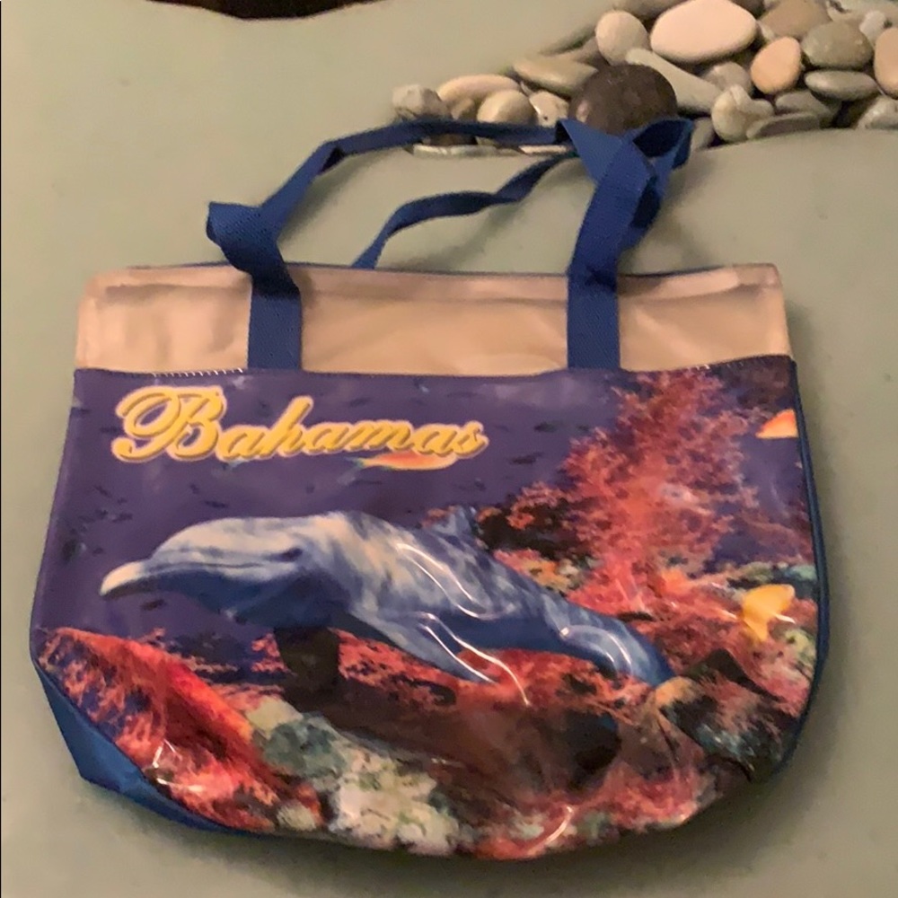 Water resistant dolphin Bahamas beach bag